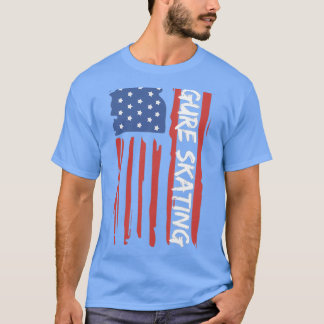 T-shirt Figure Patinage drapeau américain 1