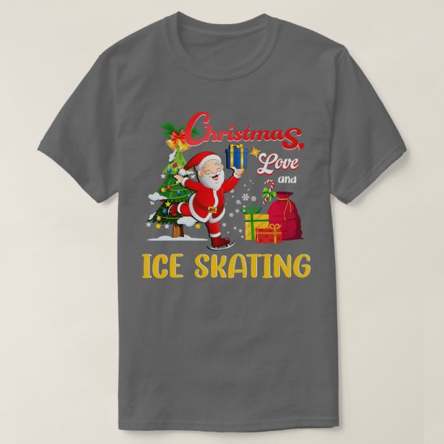 T-shirt Figure Patinage sur glace Santa Clause Christmas L (Design devant)