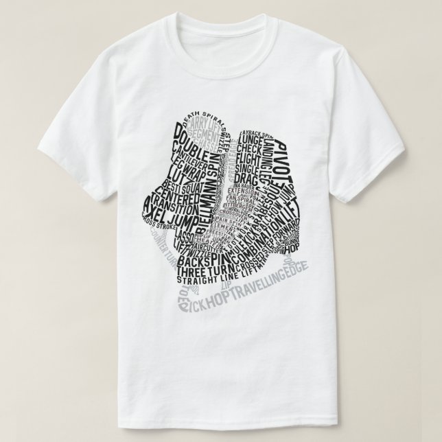 T-shirt Figure Patinage Word Art Patinage sur glace (Design devant)