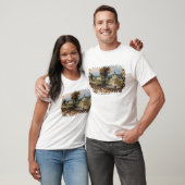 T-shirt Figures dans un paysage avec le bey de village et (Unisex)