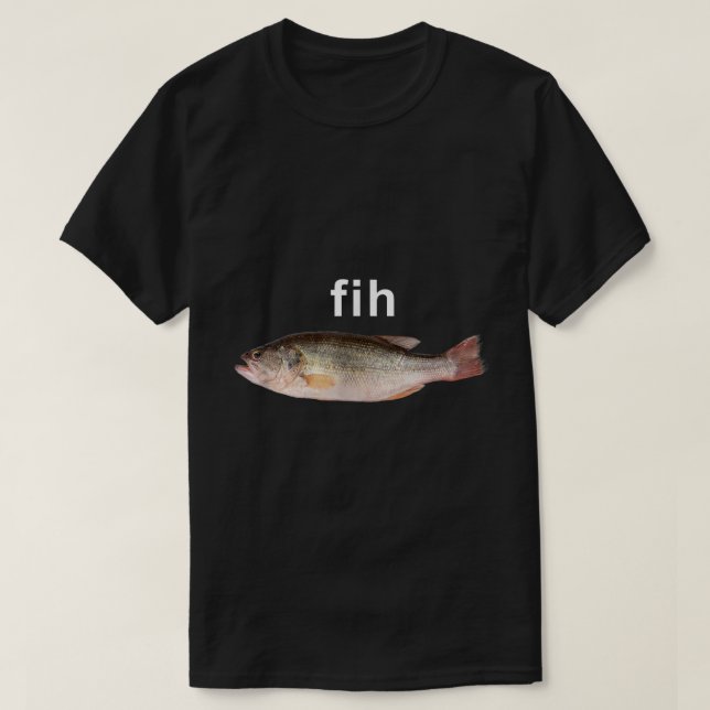 T-shirt Fih Drôle Mème de poisson mal orthographié (Design devant)