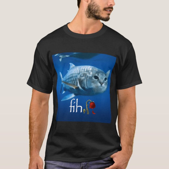 T-shirt Fih Meme Drôle Chat Poisson - Ai Poisson Chat Meme (Devant)