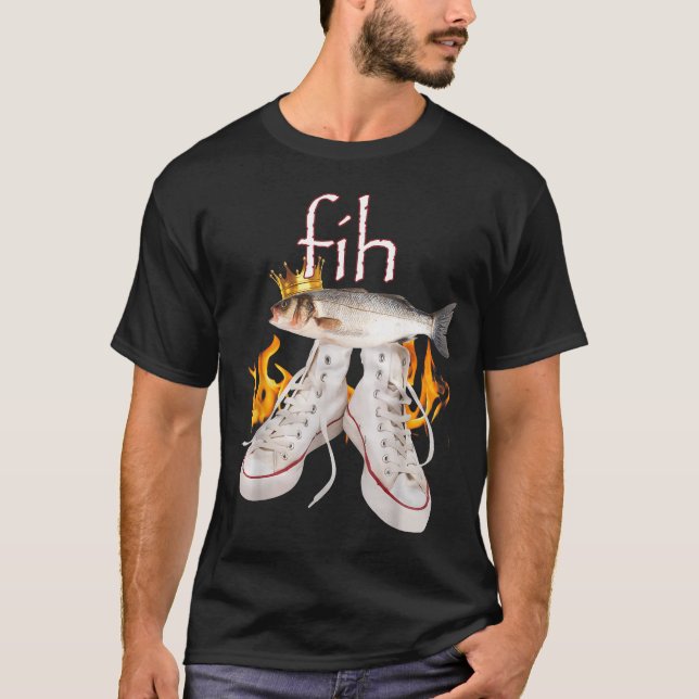 T-shirt Fih Scute Ss Cute Sss Fish Funny Misspelled Fish M (Devant)