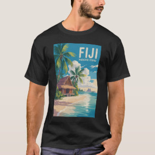 T-shirt Fiji Beach Hut Travel Art Vintage