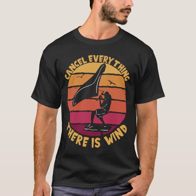 T-shirt Fil d'aile Annuler tout il ya éolien (Devant)