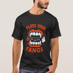 T-shirt Fil de Soie Dents Drôle Dentiste Halloween Dents