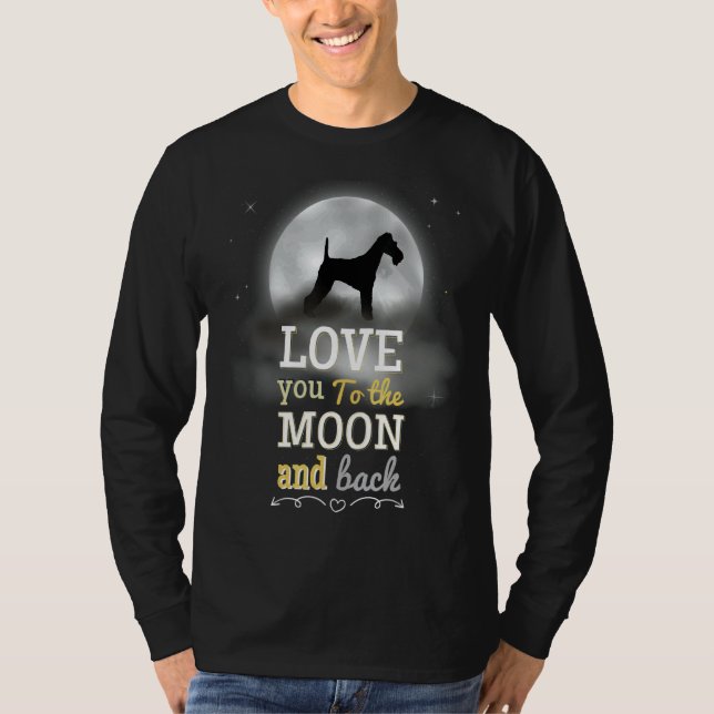T-shirt Fil Fox Terrier Chien Aimer À La Lune (Devant)