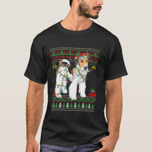 T-shirt Fil Fox Terrier Chien Lumières de Noël Père Noël U
