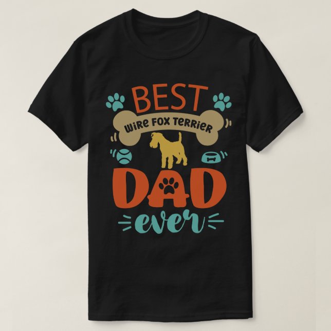 T-shirt Fil Fox Terrier Chien papa (Design devant)