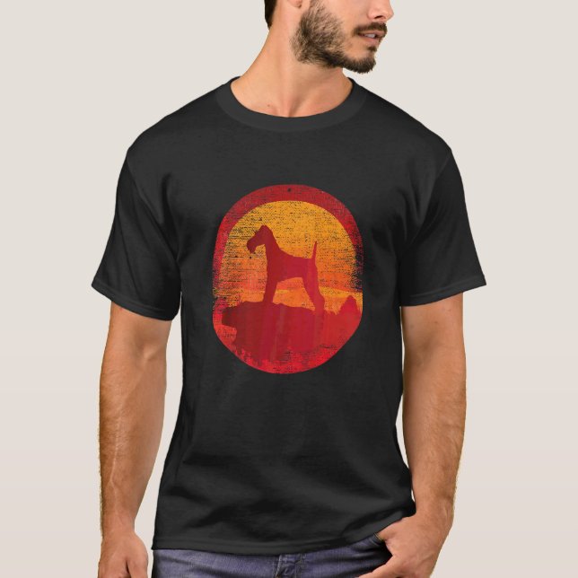 T-shirt Fil Fox Terrier Chien Retro Sunset (Devant)