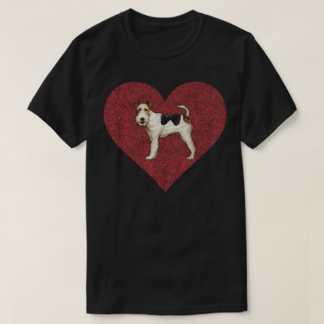 T-shirt Fil Pour Terrier Valentines Jour Chien Aimer Finge (Design devant)