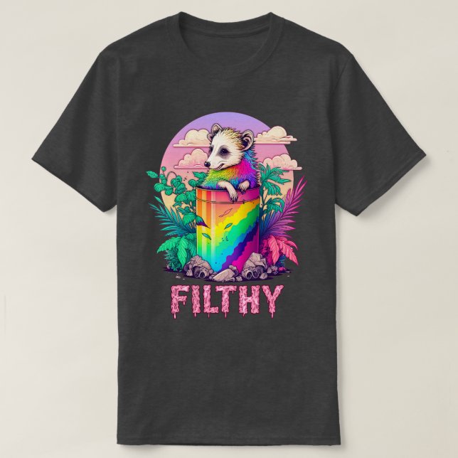 T-shirt Filet Possum Lover Design (Design devant)