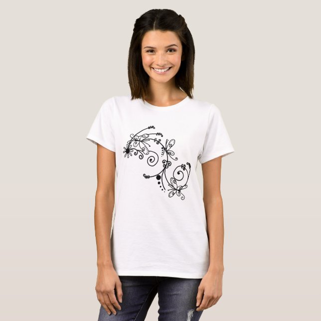 T-shirt Filigrane de papillons (Devant entier)