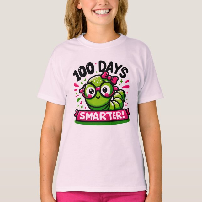 T-shirt Fille 100 Jours Plus Intelligente (Devant)