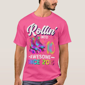 T-shirt Fille 10 Ans Anniversaire Patin À Roulettes