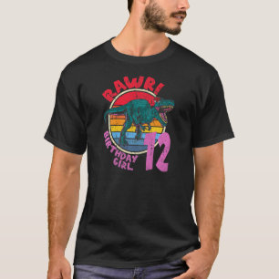 T-shirt Fille 12e anniversaire Rawr! Tyrannosaurus Rex I F