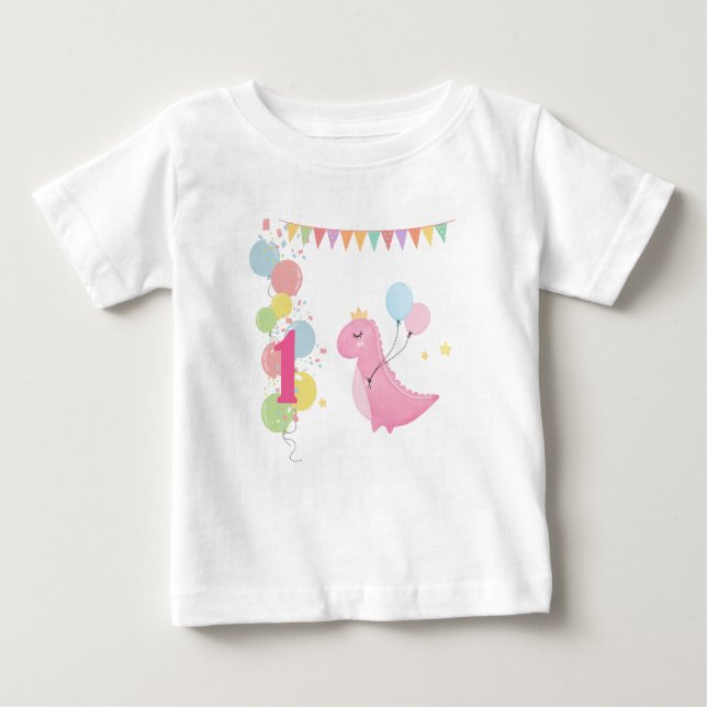 T-shirt fille 1er anniversaire personnalisée (Devant)