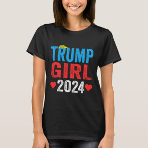 T-shirt Fille 2024 Chemises mignonnes Trump Drapeau Femmes