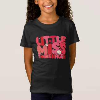 T-Shirt Fille 3e anniversaire fille Little Miss Threenager