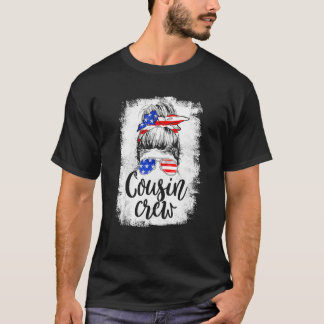 T-shirt Fille 4 juillet Messy Bun Patriotique