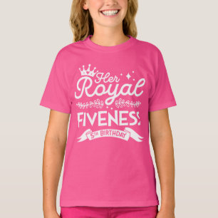 T-shirt Fille 5e anniversaire Son fiancé royal 5 ans