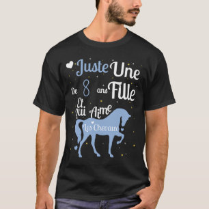 T-shirt Fille 8 Année d'amour Cheval Original 8 Année Chev