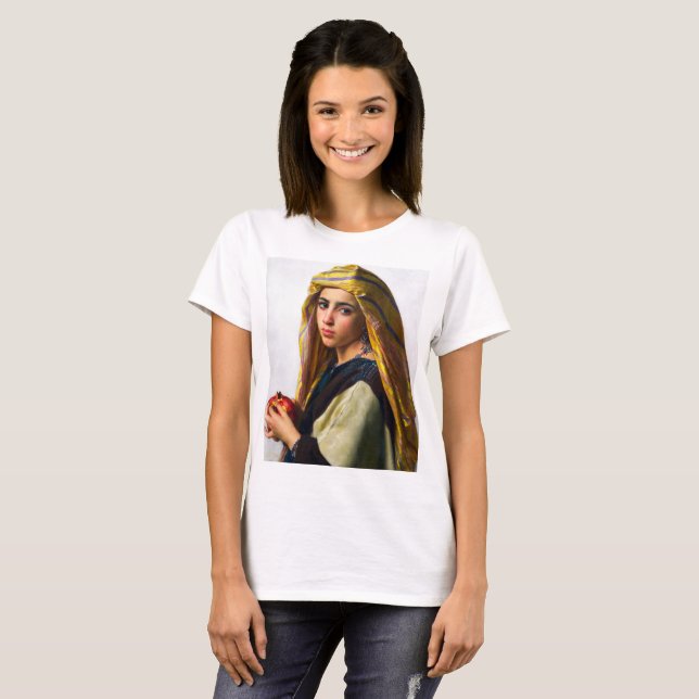 T-shirt Fille à la grenade par William Bouguereau (Devant entier)