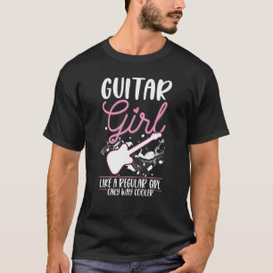 T-shirt Fille à la guitare Guitare électrique Guitare acou