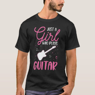 T-shirt Fille à la guitare Guitare électrique Guitare acou