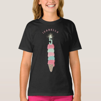 T-shirt Fille à la Sparkler de glace à la crème rose 5e fê