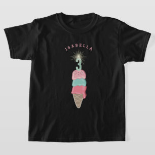 T-shirt Fille à l'étincelle de glace rose 3ème Anniversair