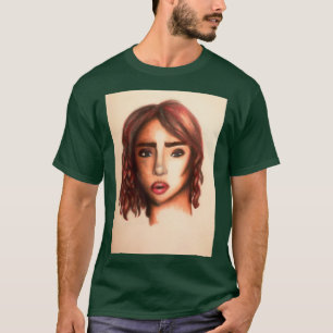 T-shirt Fille à tête rouge dramatique