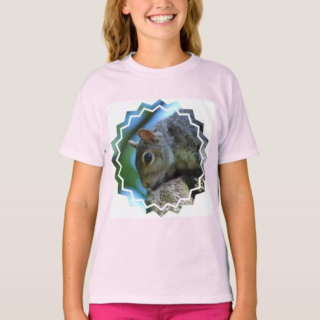 T-shirt fille à visage écureuil (Devant)