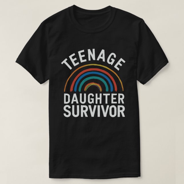 T-shirt Fille adolescente Survivante Amusante Maman Papa (Design devant)