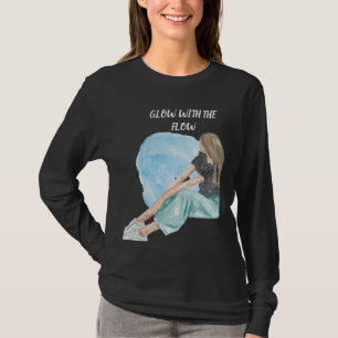 T-shirt Fille Aesthétique Aquarelle Brille Avec Le Flux