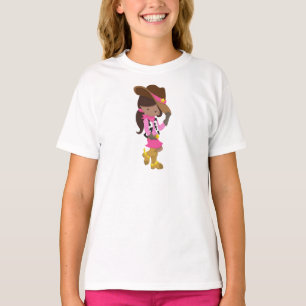 T-shirt Fille Africaine Américaine, Cowgirl, Sheriff, West