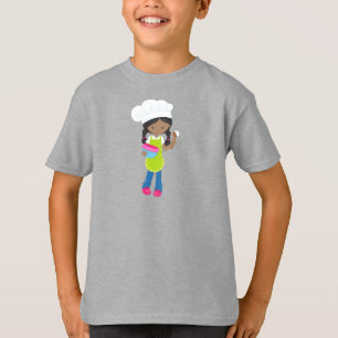 T-shirt Fille Africaine Américaine, Cuisine, Boulangerie, 