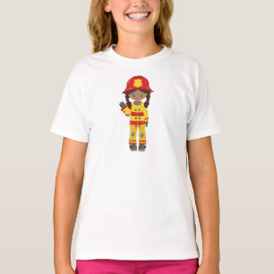 T-shirt Fille afro-américaine, Fille pompier, Pompier