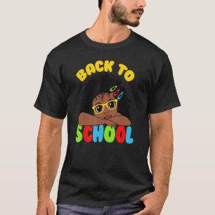 T-shirt Fille afro-américaine lunettes Fille noire Retour