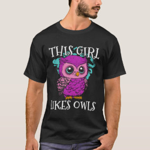T-shirt Fille aime Chouettes Nature Animaux Oiseaux sauvag