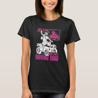 T-shirt Fille aime conduire Quad Motocross Tout-Terrain AT