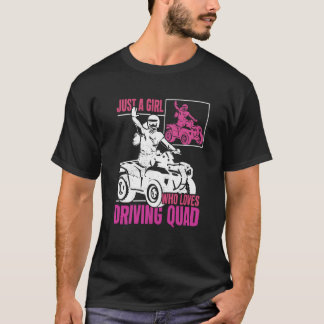 T-shirt Fille aime conduire Quad Motocross Tout-Terrain AT