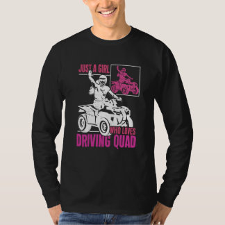 T-shirt Fille aime conduire Quad Motocross Tout-Terrain AT