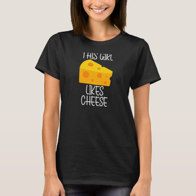 T-shirt Fille aime Fromage Citation nourriture manger From (Devant)