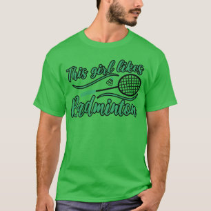 T-shirt Fille aime le volant de badminton Hobby Sports vin