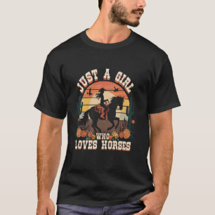 T-shirt Fille Aime Les Chevaux - Fleurs Sauvages Chevaux S