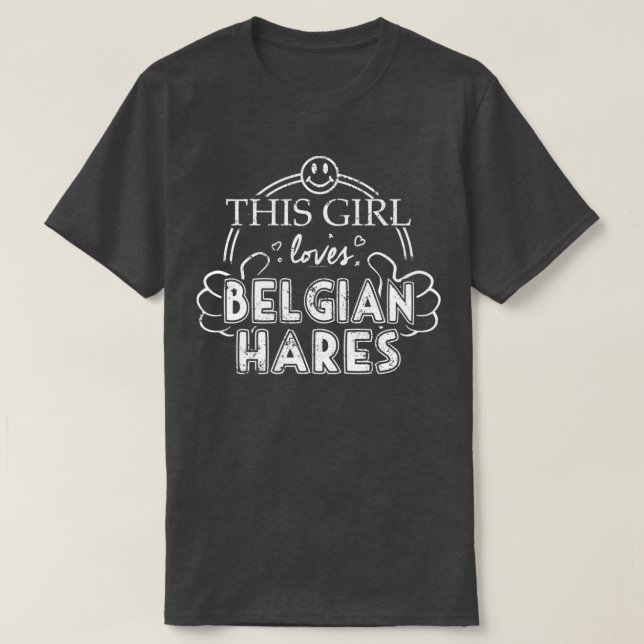 T-shirt Fille aime les lièvres belges lapins animaux de co (Design devant)