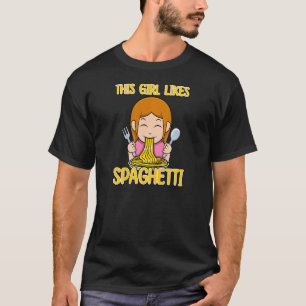 T-shirt Fille Aime Spaghetti Team Pasta Noodles Italien Fo