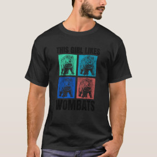 T-shirt Fille aime Wombats Rodent Animal Nature