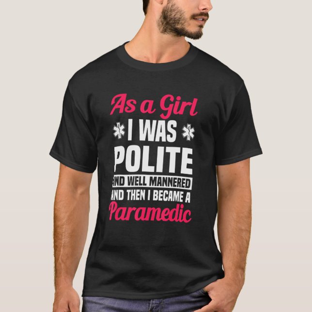 T-shirt Fille ambulancière EMT préposée technicienne médic (Devant)
